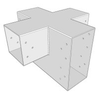 Connecteur SUNDIY Blanc RAL 9010 240mm à 4 directions - Forme +