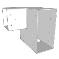 Connecteur SUNDIY Blanc RAL 9010 240mm à 3 directions - Forme L - Droite